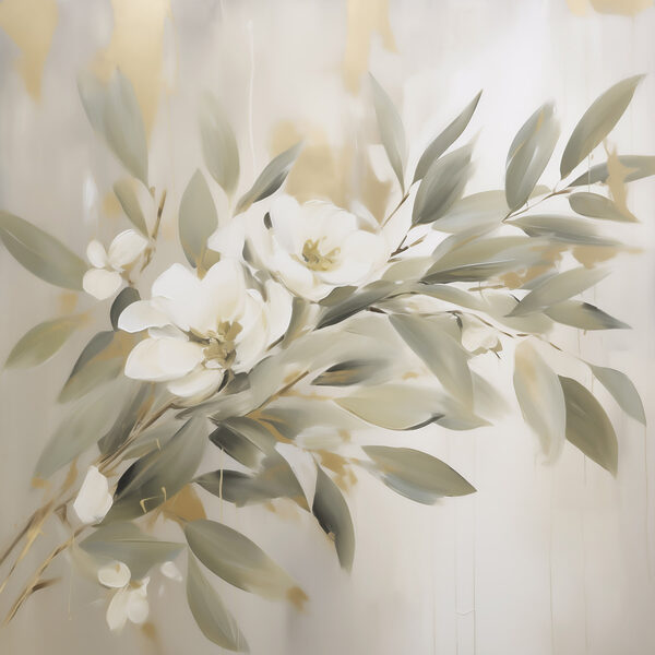 Painting of flowers and leaves Painting of flowers and leaves