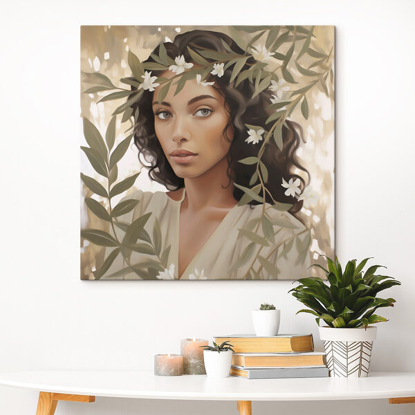 Woman with flowers in her hair Woman with flowers in her hair