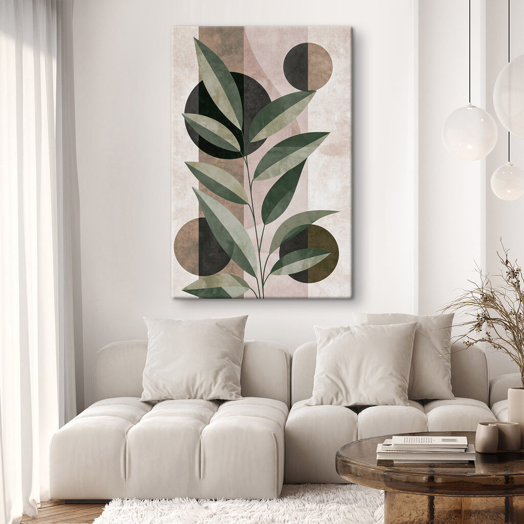 Plant with leaves and circles Plant with leaves and circles