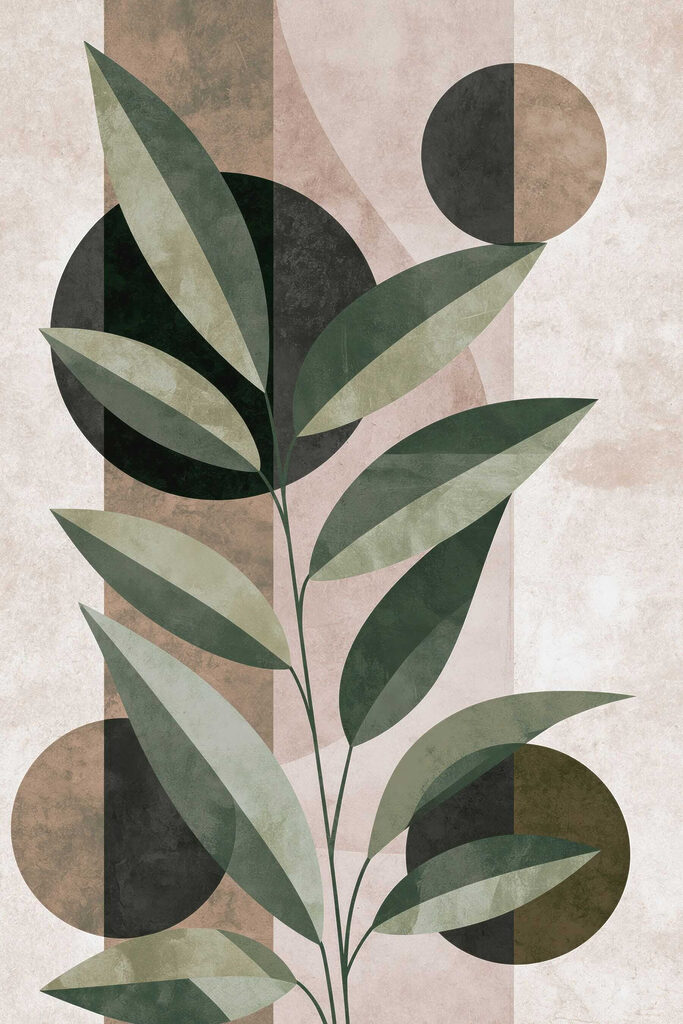 Plant with leaves and circles Plant with leaves and circles