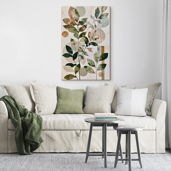 Painting of leaves and circles Painting of leaves and circles