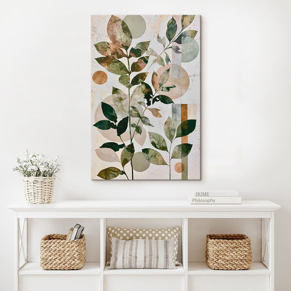 Painting of leaves and circles Painting of leaves and circles