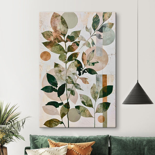 Painting of leaves and circles Painting of leaves and circles