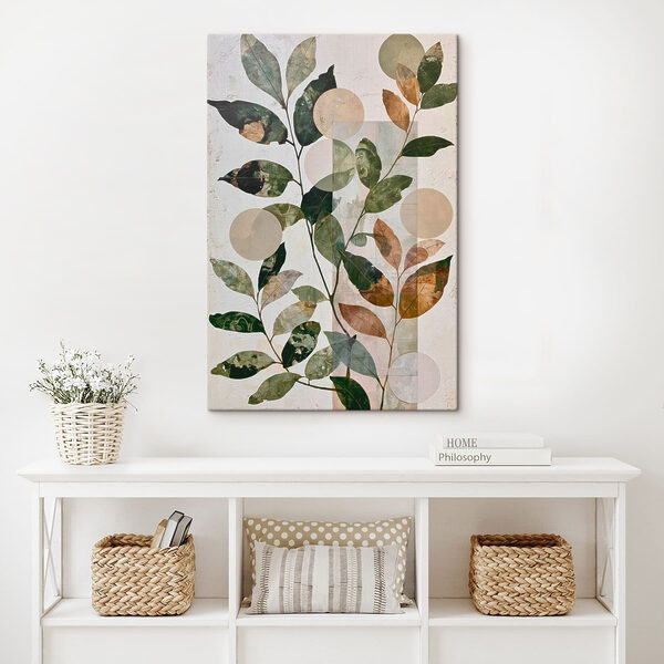 Painting of leaves and circles Painting of leaves and circles