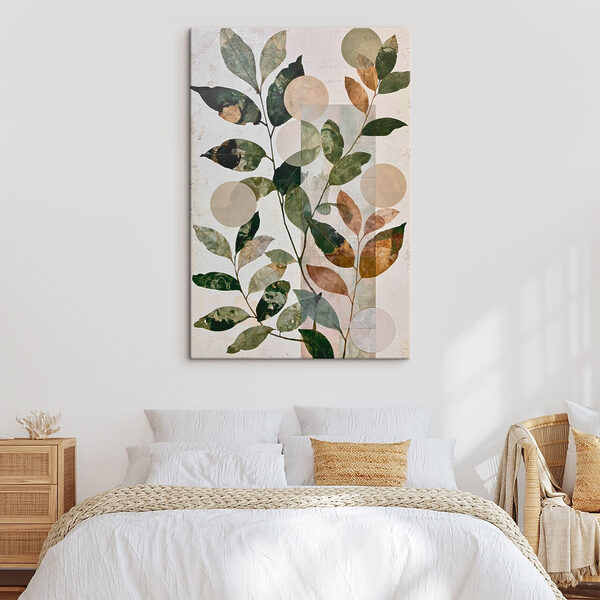 Painting of leaves and circles Painting of leaves and circles