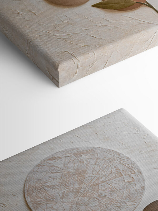 Natural shapes and earthy tones blend