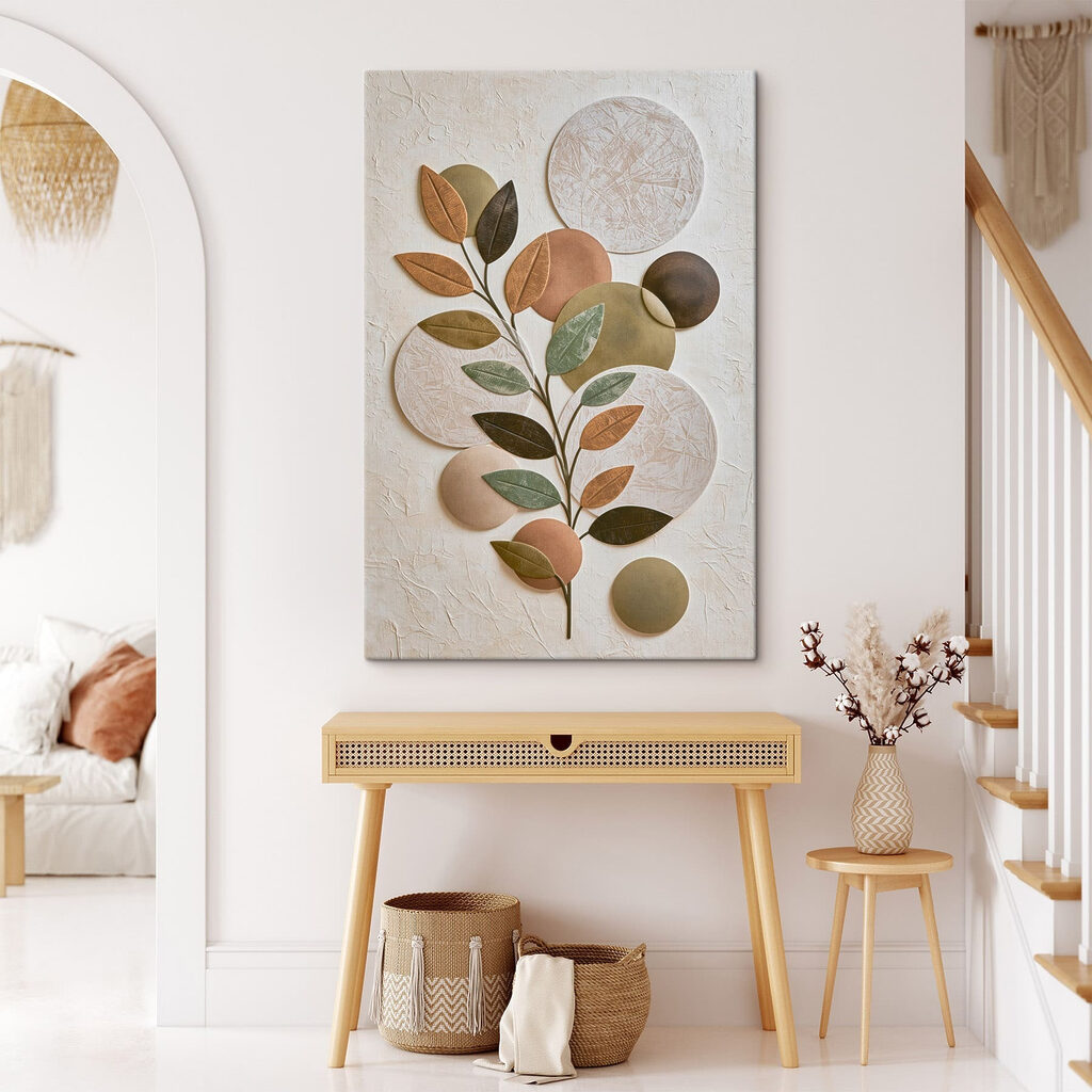 Natural shapes and earthy tones blend