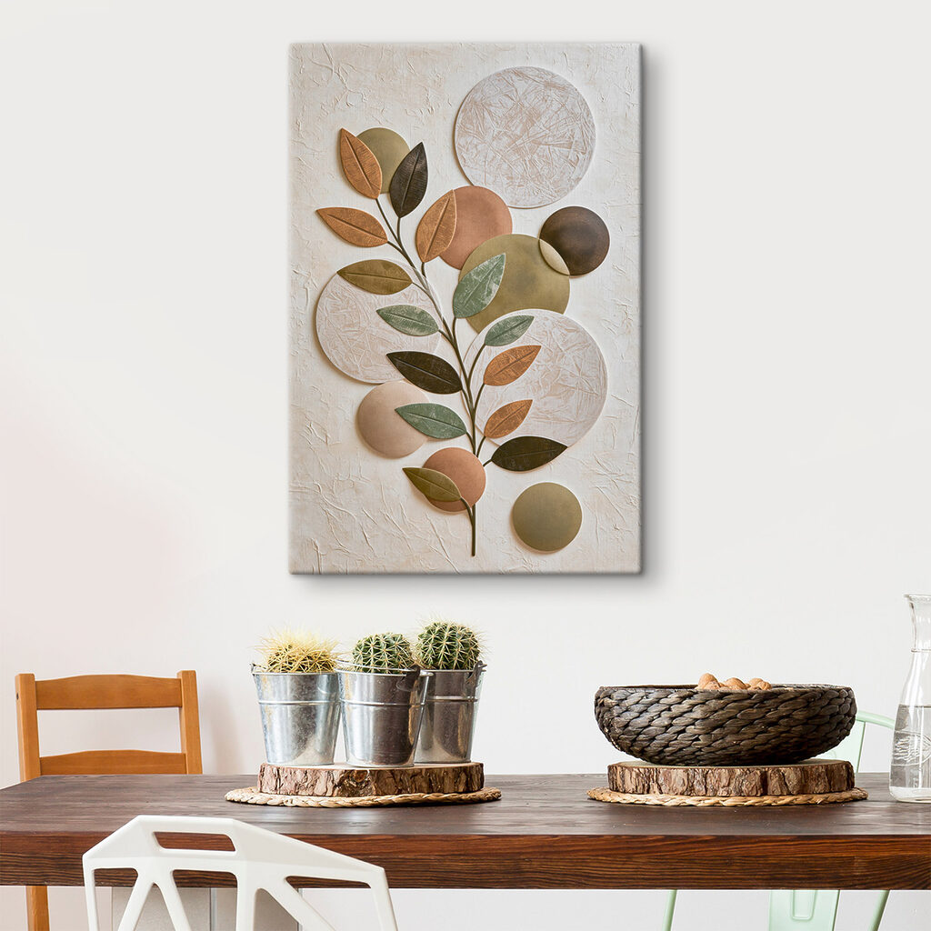 Natural shapes and earthy tones blend