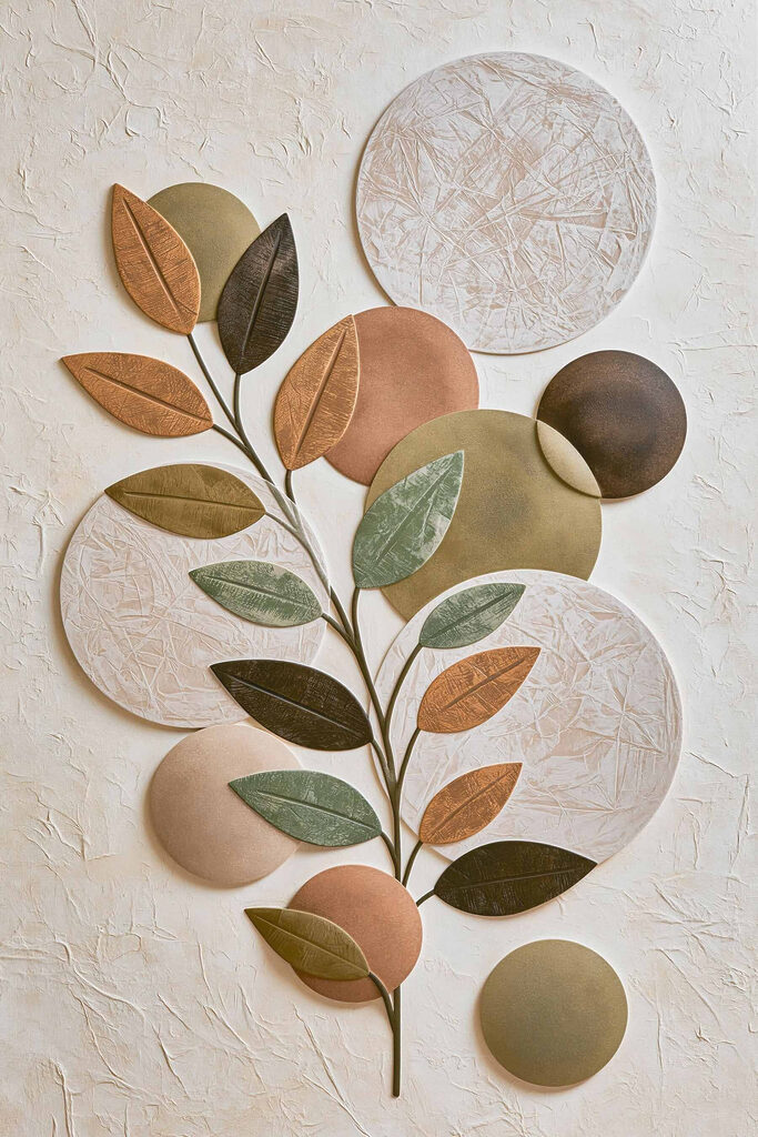 Natural shapes and earthy tones blend
