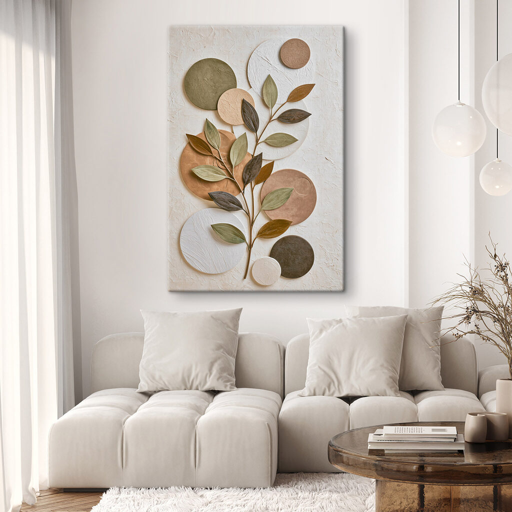 Plant with leaves and circles Plant with leaves and circles