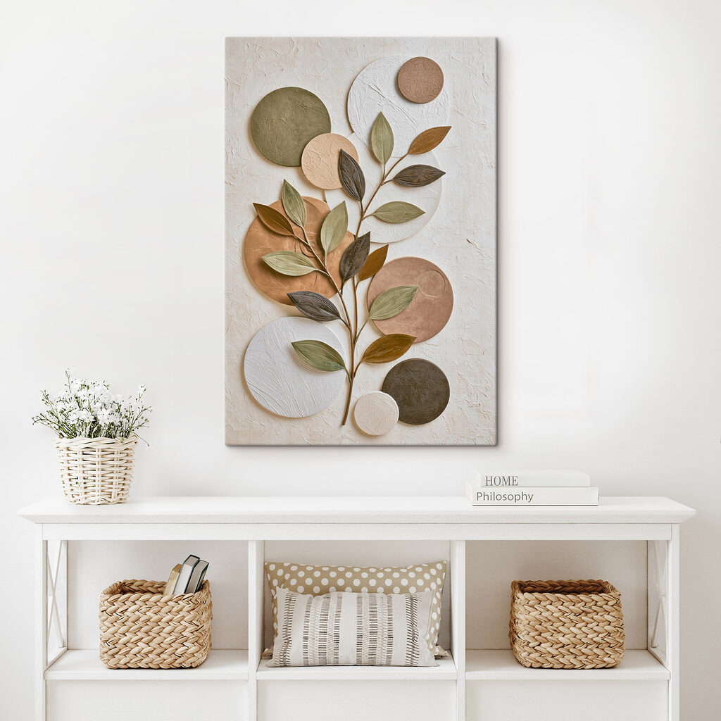 Plant with leaves and circles Plant with leaves and circles