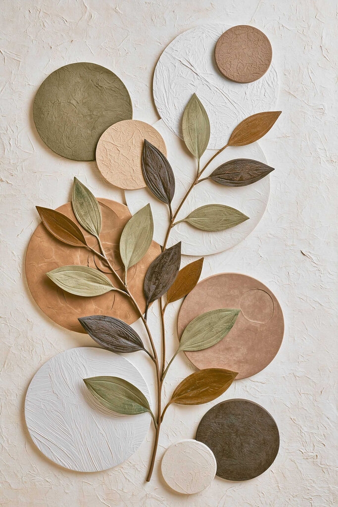 Plant with leaves and circles Plant with leaves and circles