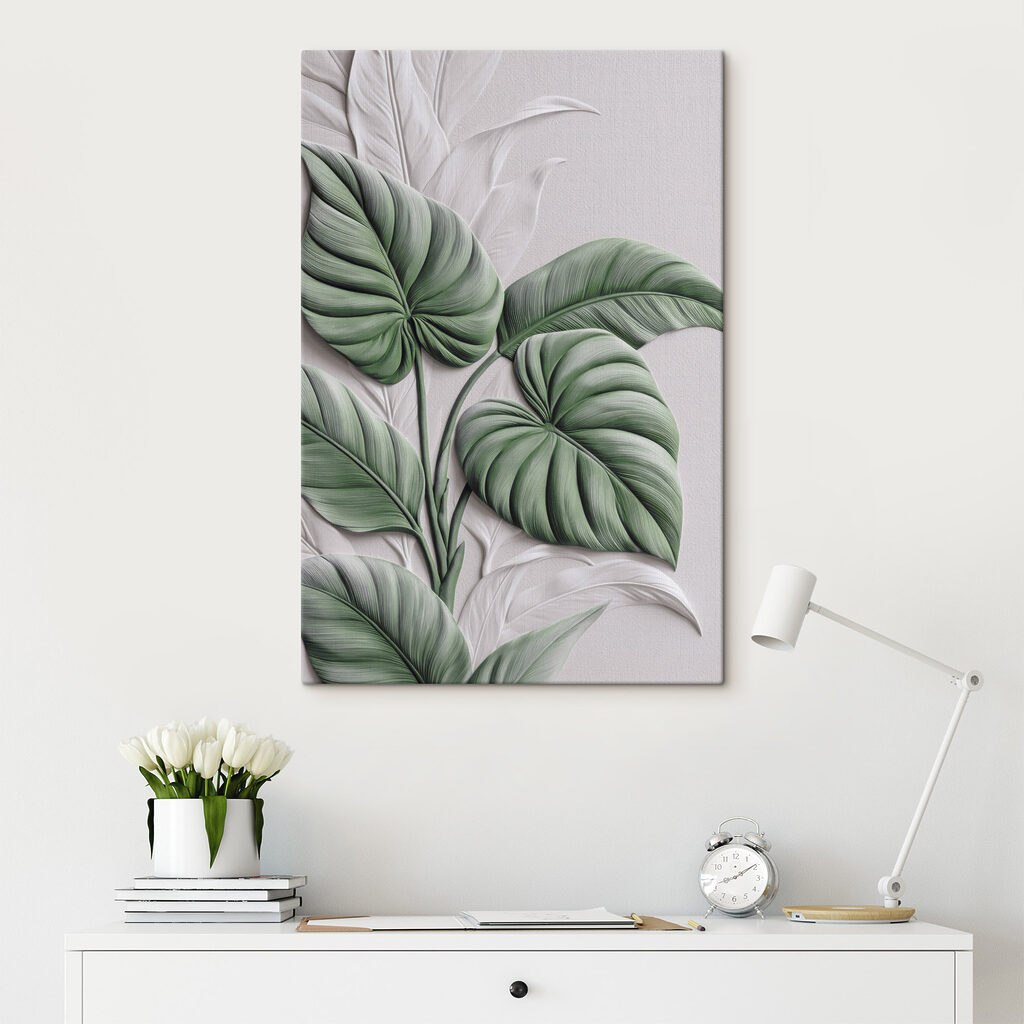 Lush greenery on textured background Lush greenery on textured background