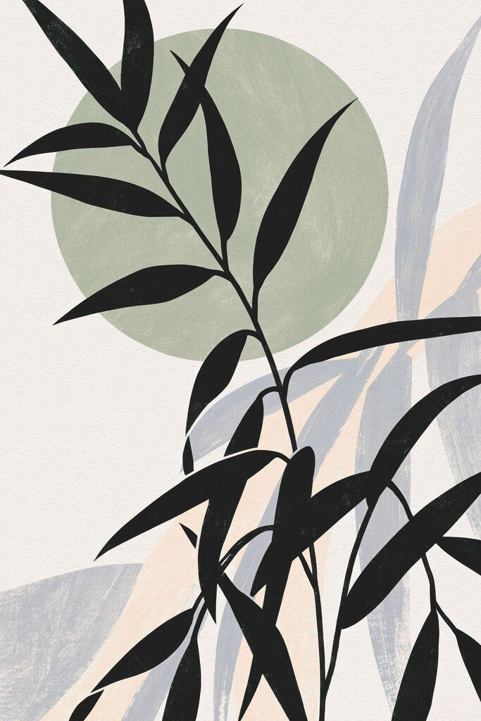 Plant with leaves and circles Plant with leaves and circles