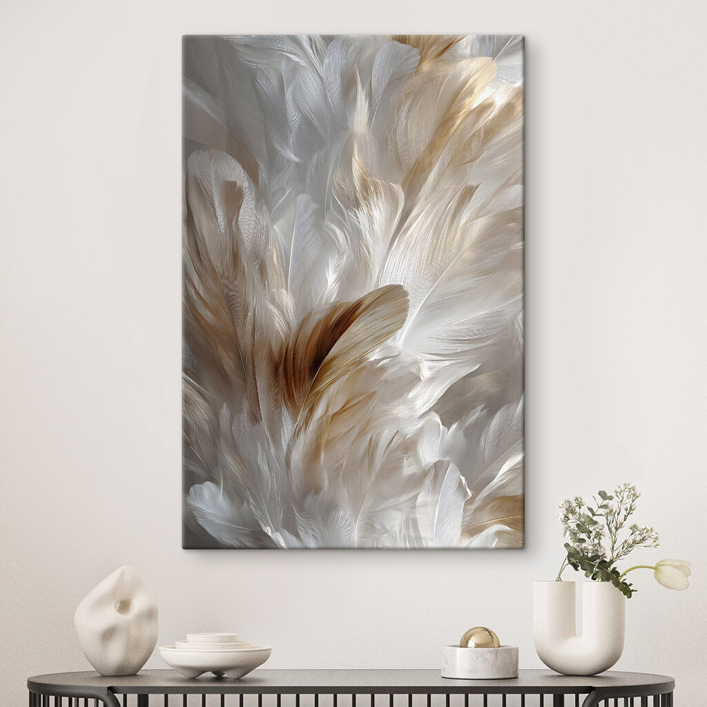 Delicate feathers in soft hues