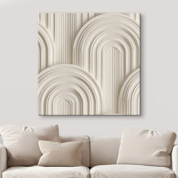 White wall with curved shapes White wall with curved shapes