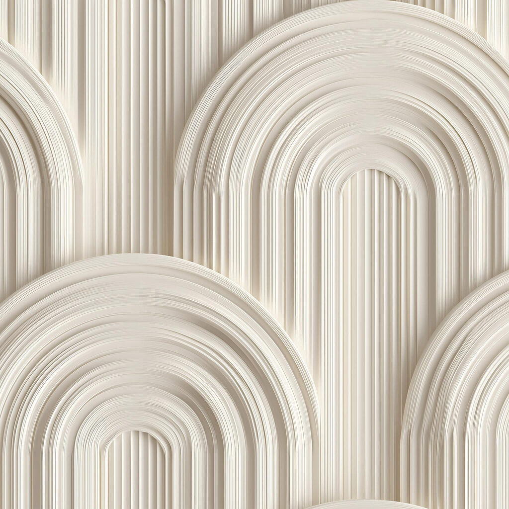 White wall with curved shapes White wall with curved shapes