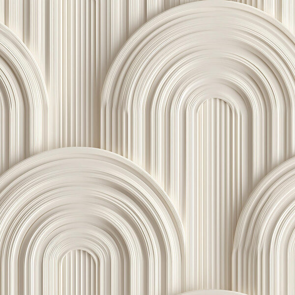White wall with curved shapes White wall with curved shapes