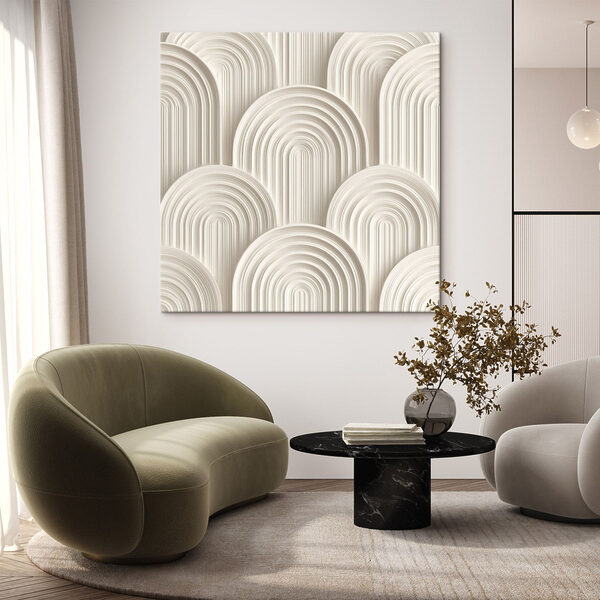 White wall with white circles