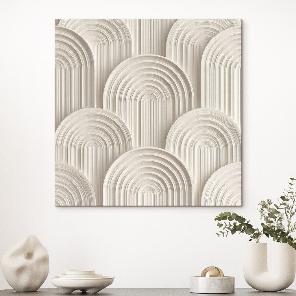 White wall with white circles