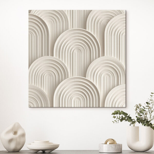 White wall with white circles