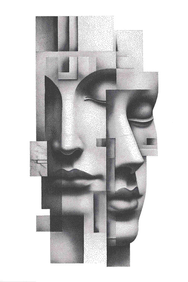 Face made out of dots Face made out of dots