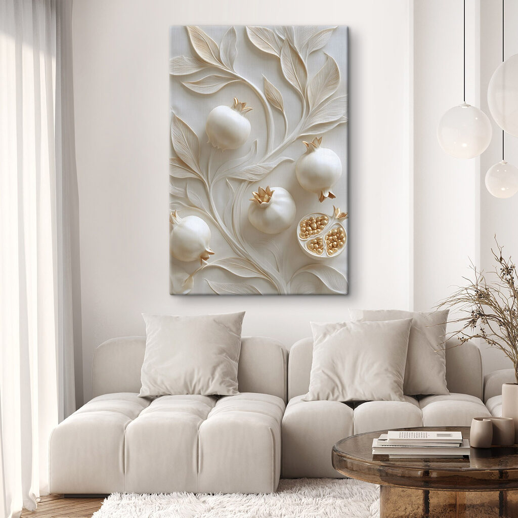 Graceful pomegranate design with leaves Graceful pomegranate design with leaves