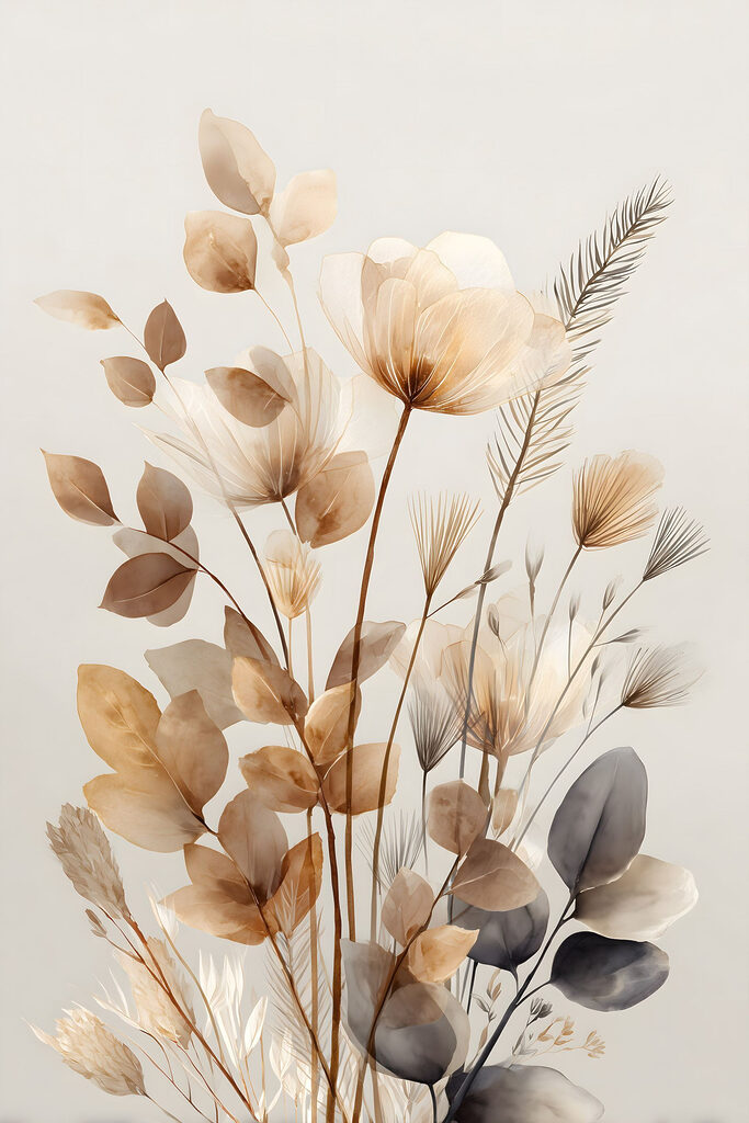 Delicate leaves and blooms merge beautifully Delicate leaves and blooms merge beautifully