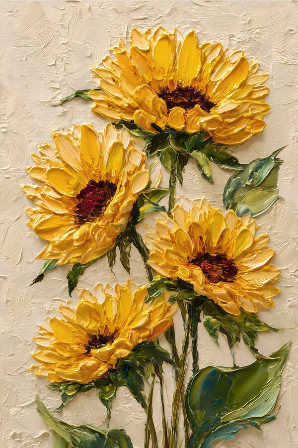 Painting of yellow flowers Painting of yellow flowers