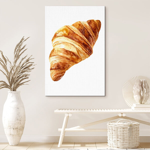Freshly baked croissant on display