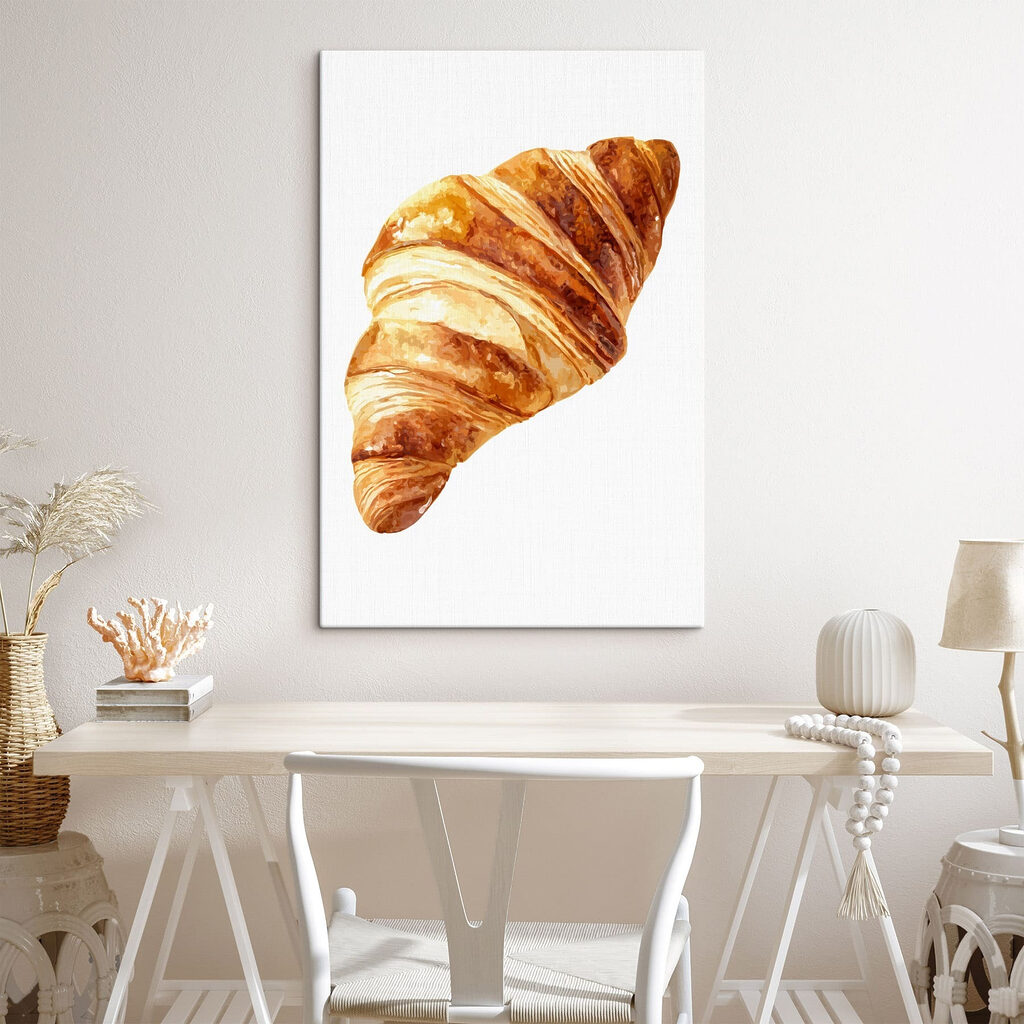 Freshly baked croissant on display