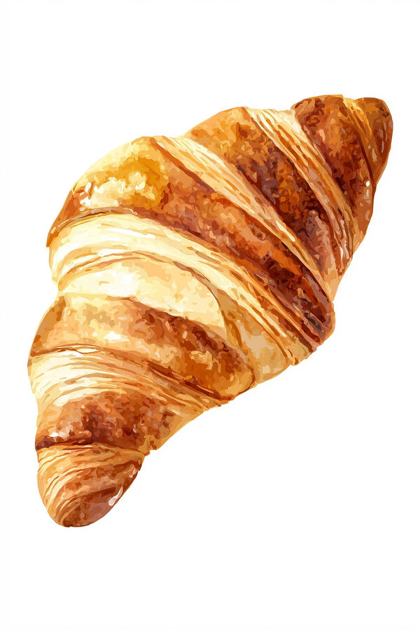 Freshly baked croissant on display
