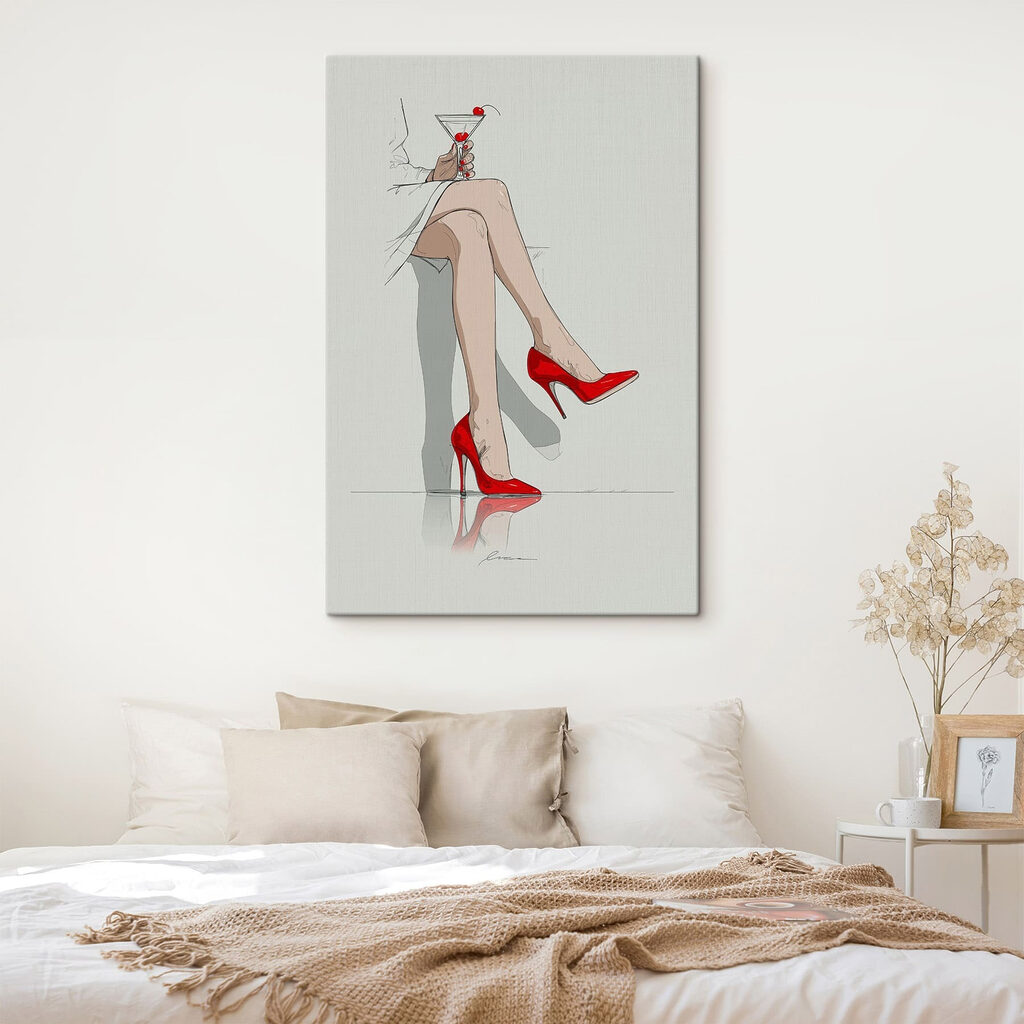 Woman's legs in red high heels Woman's legs in red high heels
