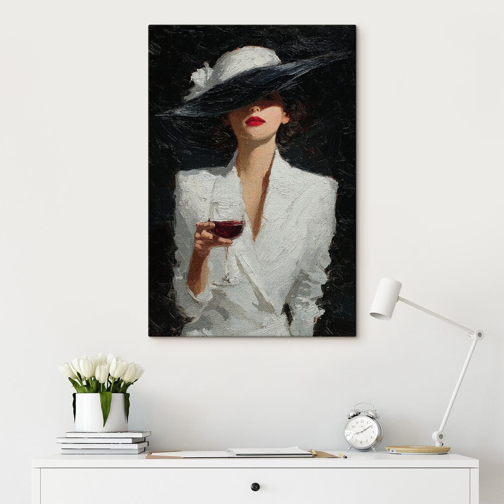Woman wearing a hat and holding a glass of wine Woman wearing a hat and holding a glass of wine