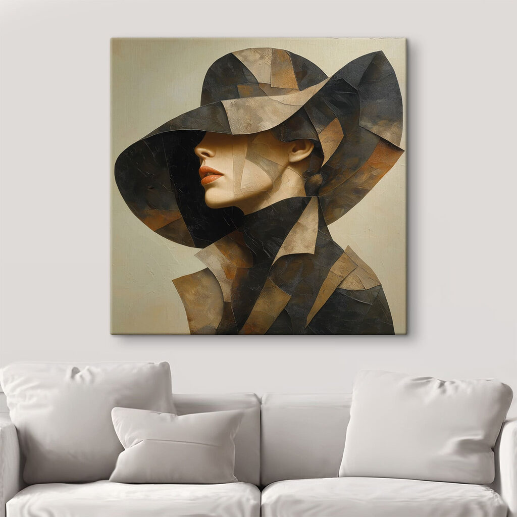 Painting of a woman wearing a hat