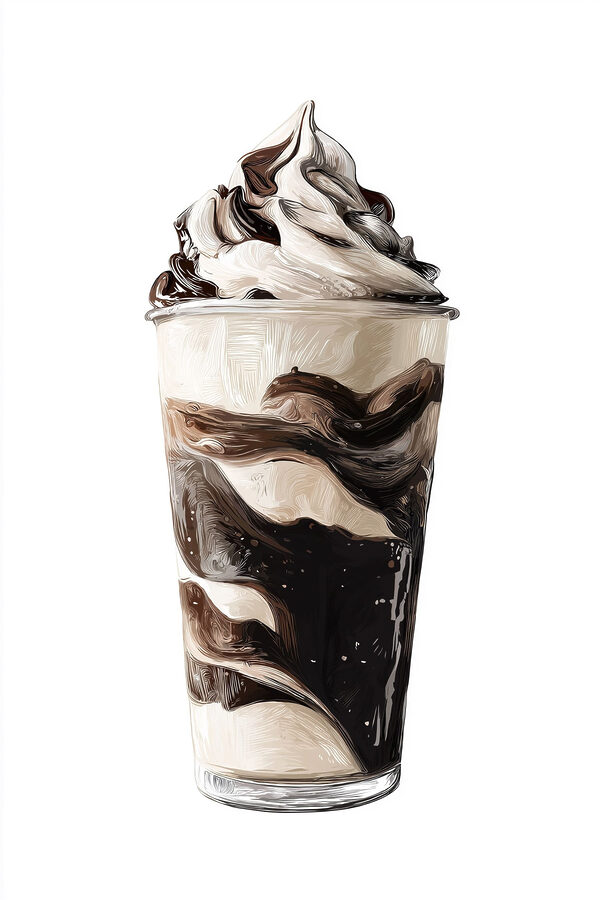 Chocolate and vanilla ice cream in a cup Chocolate and vanilla ice cream in a cup