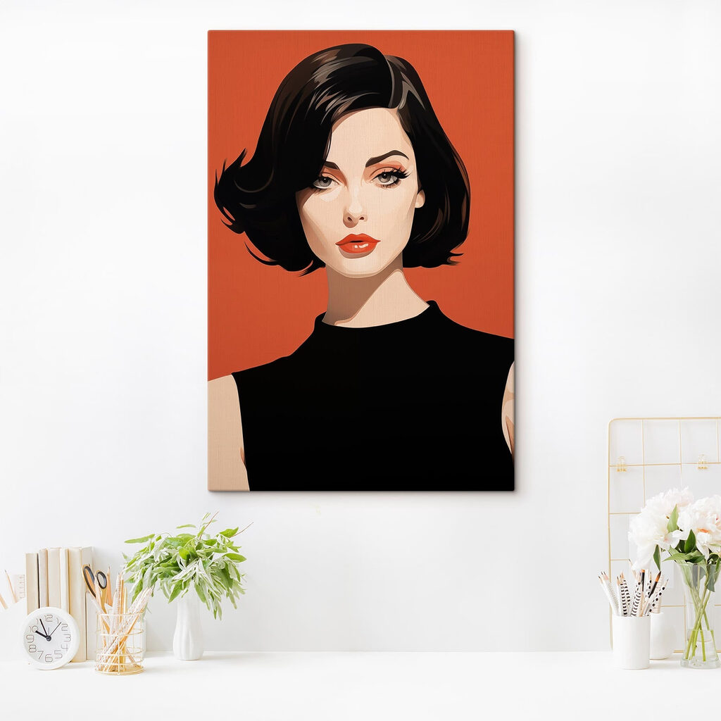 Woman with short black hair Woman with short black hair