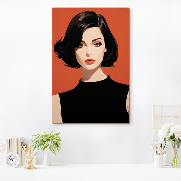 Woman with short black hair Woman with short black hair