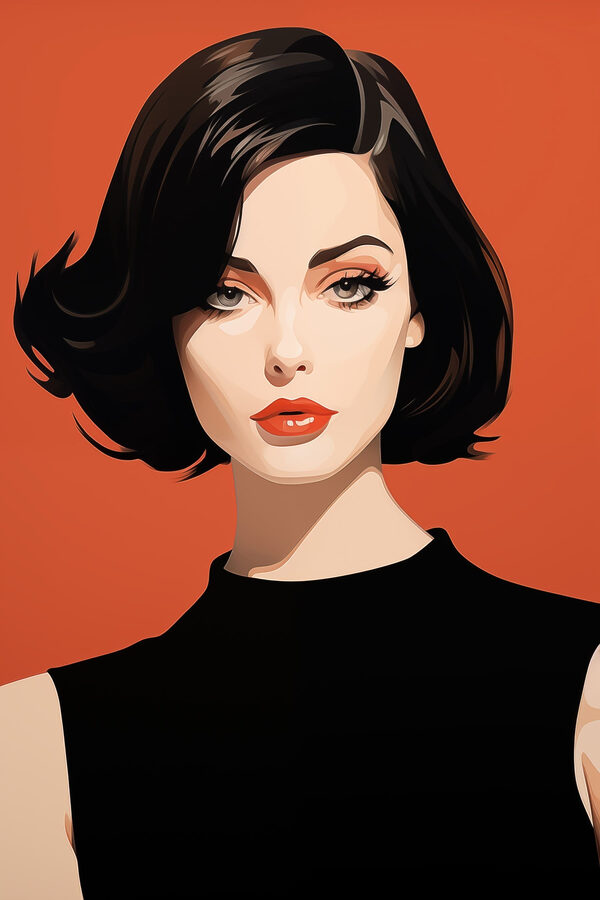 Woman with short black hair Woman with short black hair