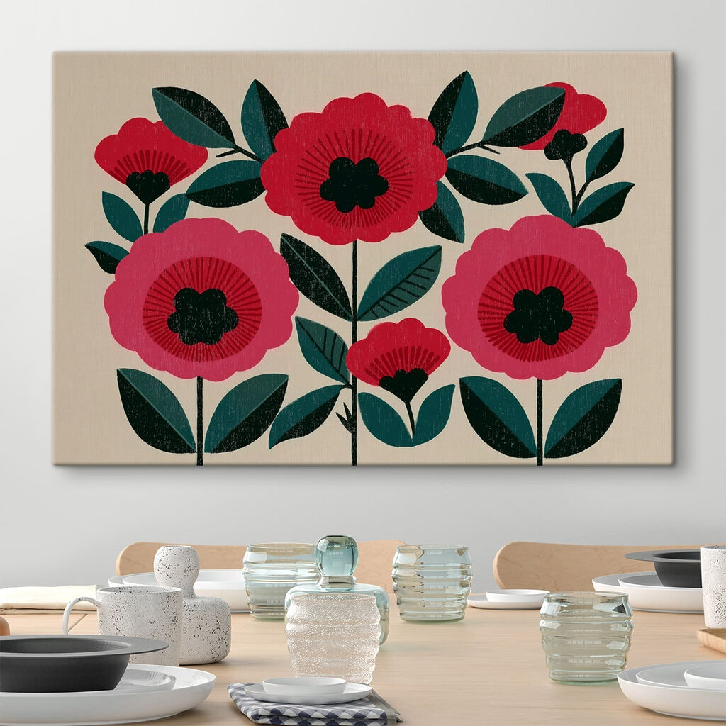 Painting of flowers and leaves Painting of flowers and leaves