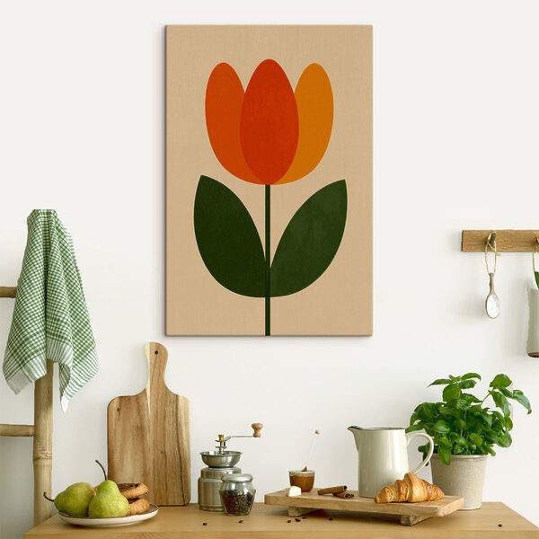 Flower with orange and green leaves Flower with orange and green leaves
