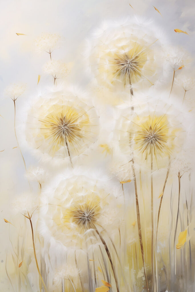 Delicate dandelions in soft hues Delicate dandelions in soft hues