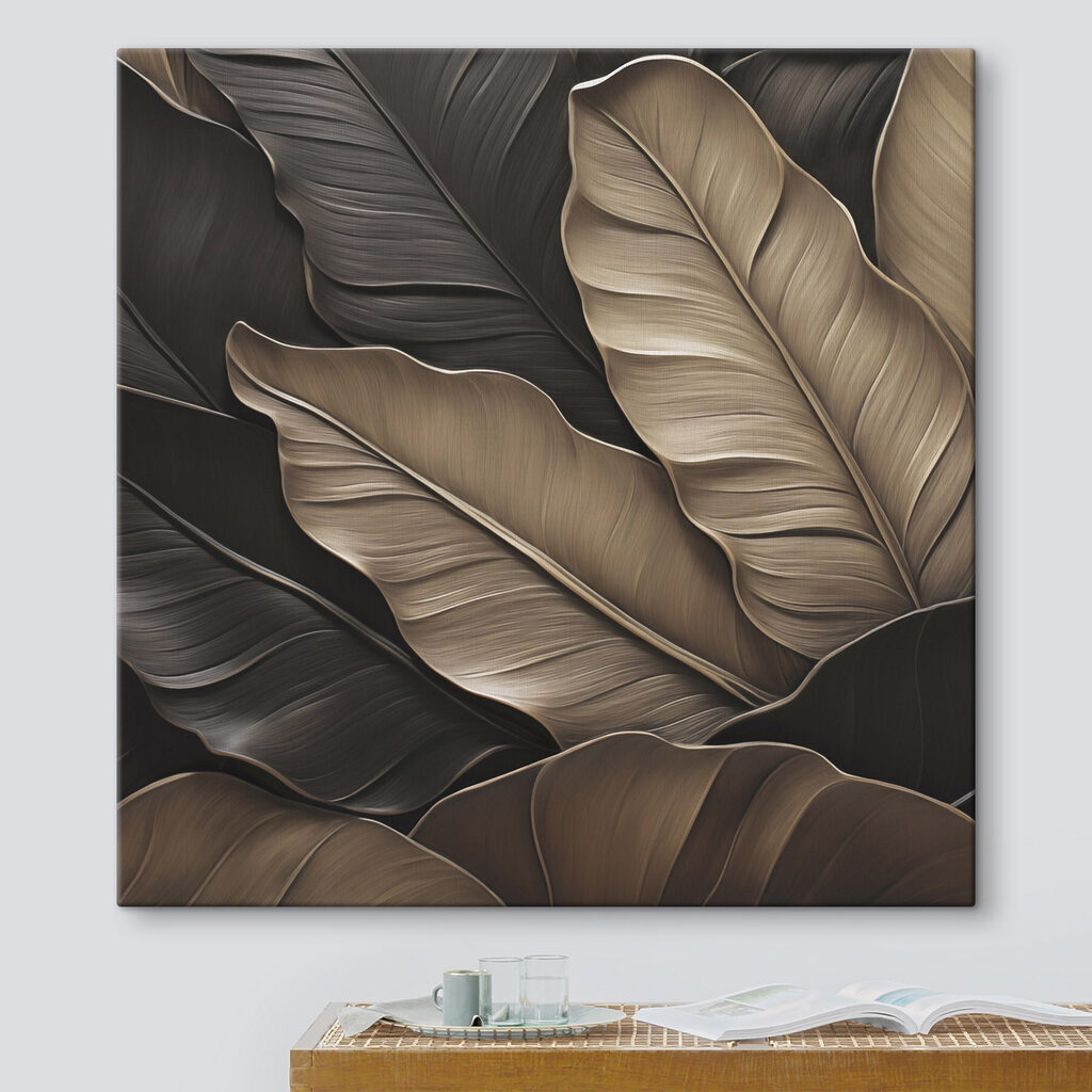 Group of brown and black leaves Group of brown and black leaves