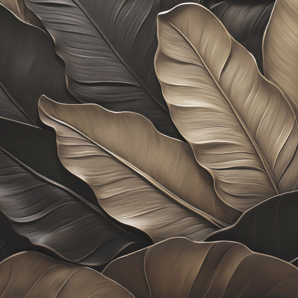 Group of brown and black leaves Group of brown and black leaves
