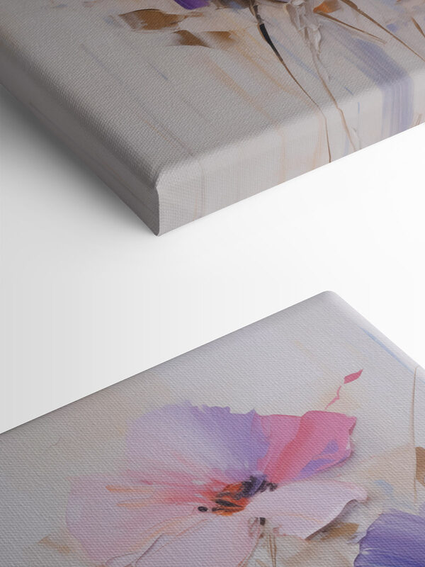 Painting of flowers on a white surface Painting of flowers on a white surface