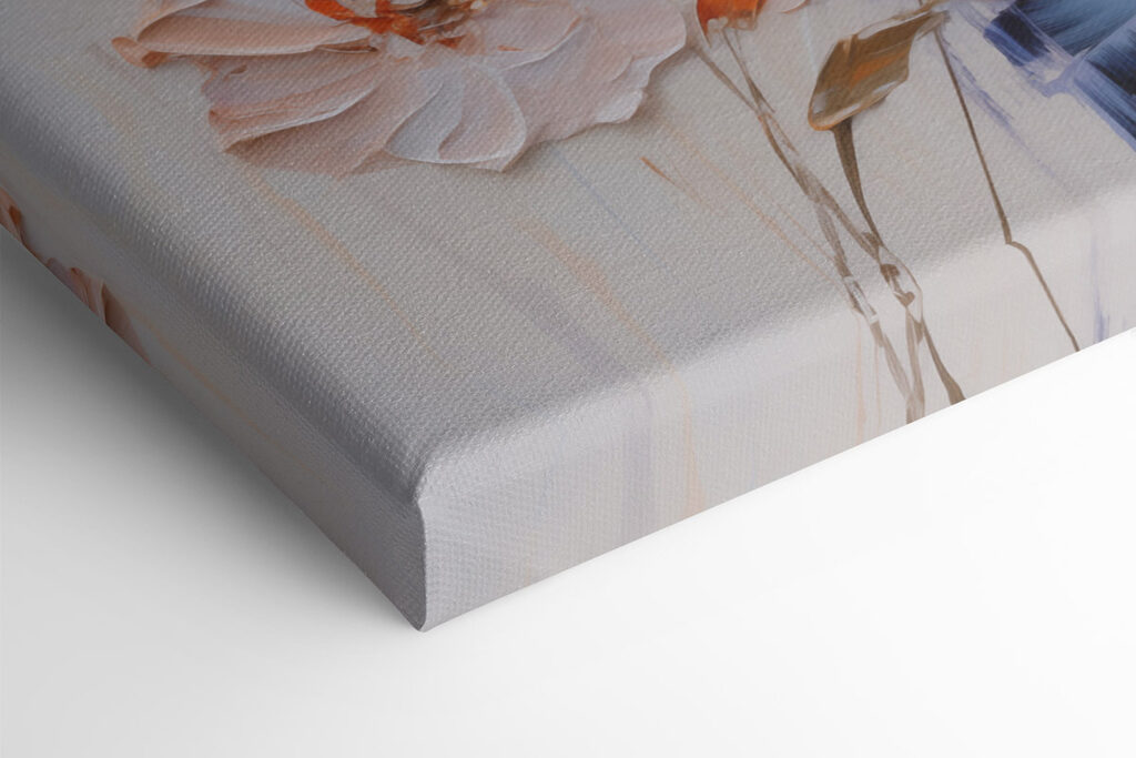 Painting of flowers on a white surface Painting of flowers on a white surface