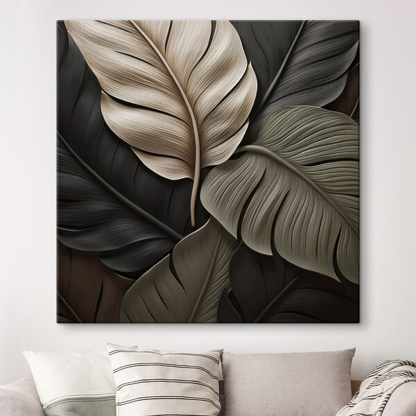 Group of black and white leaves