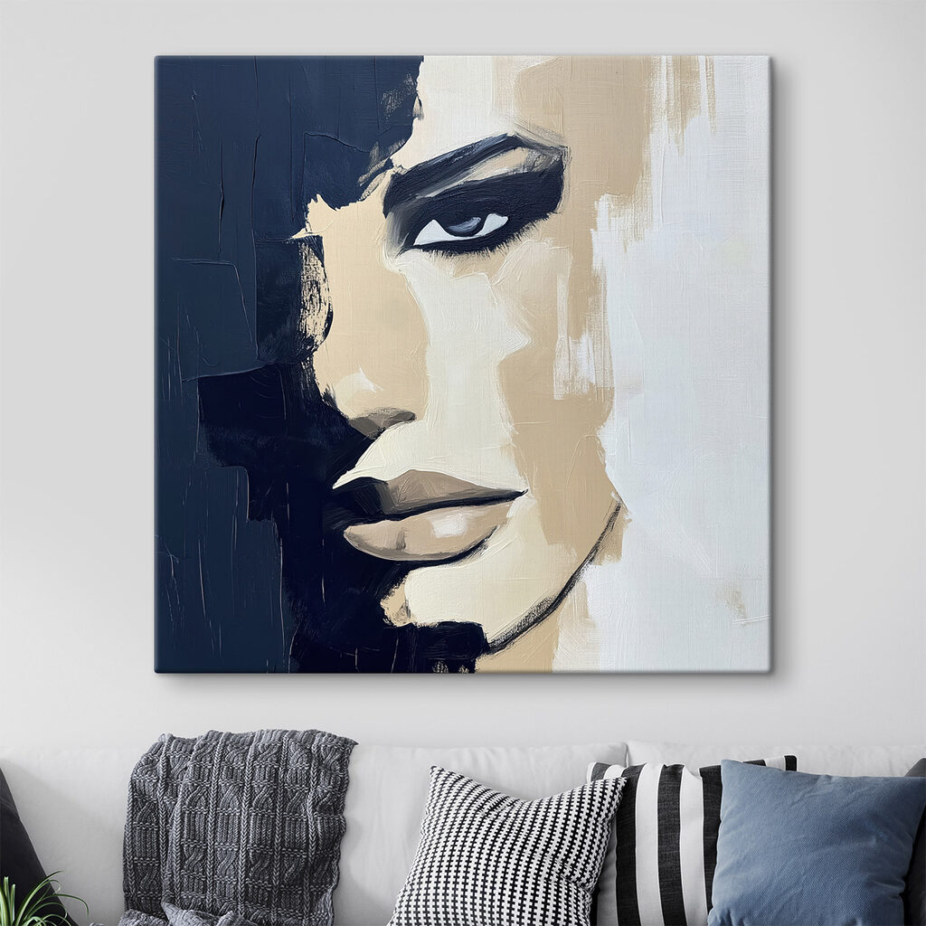 Painting of a woman's face