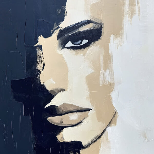 Painting of a woman's face