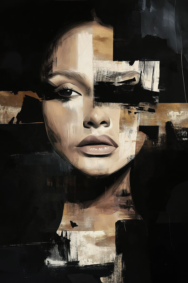 Painting of a woman's face Painting of a woman's face